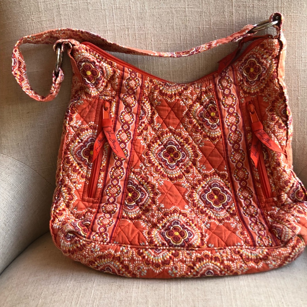 Vera Bradley orange quilt ring shoulder bag